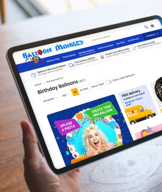 Balloon Monkey website mockup