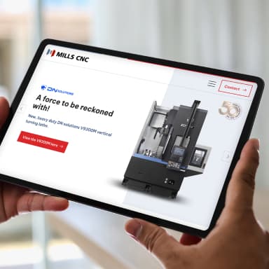 Mills CNC website mockup