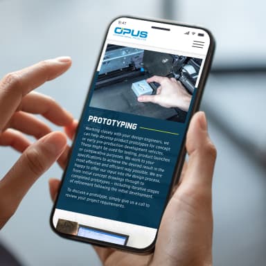 OPUS website mockup
