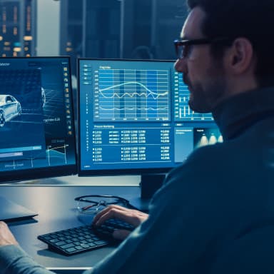 Man working on a computer