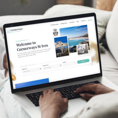 Cornerways guest house website mockup
