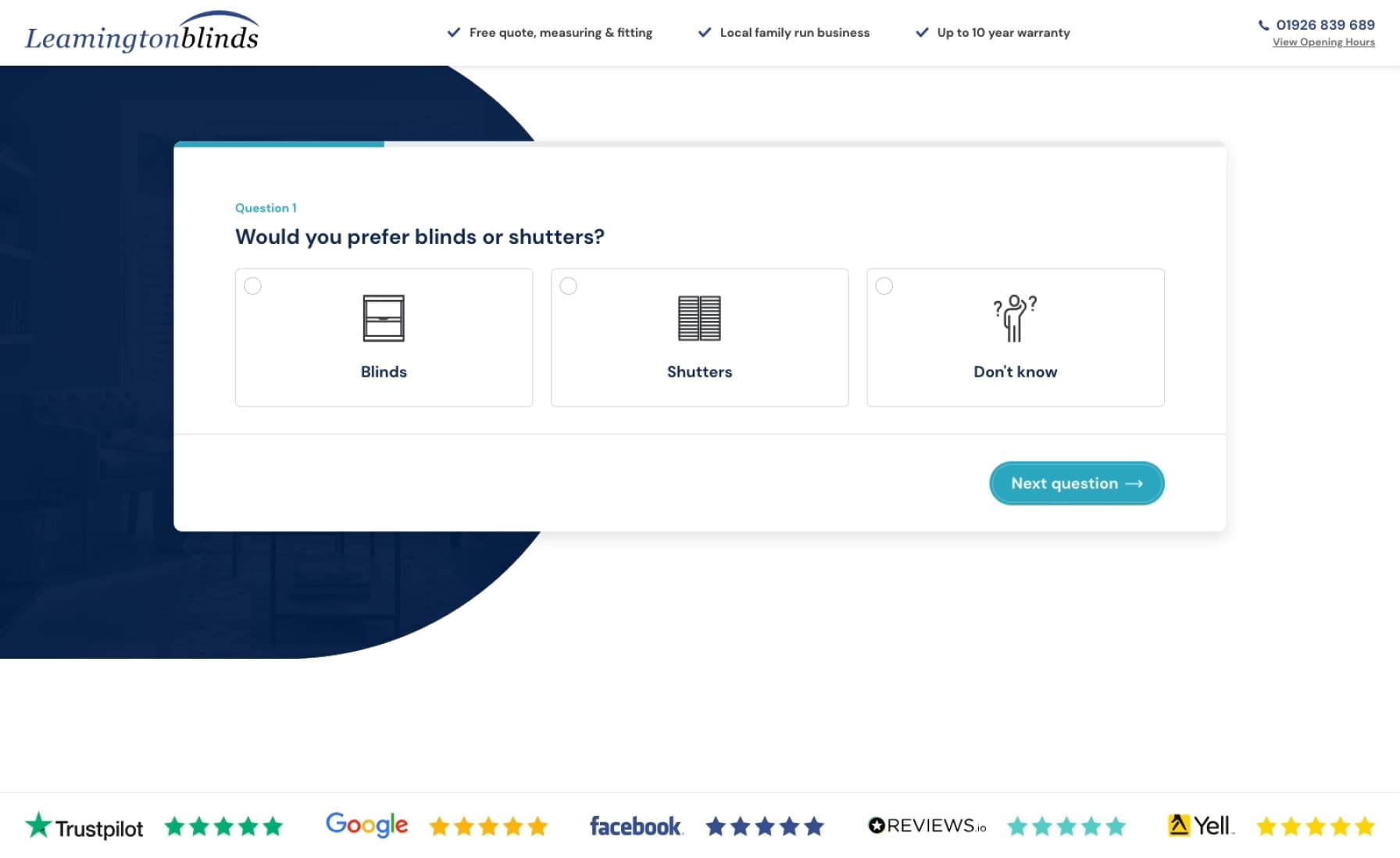 Leamington Blinds quiz recording video