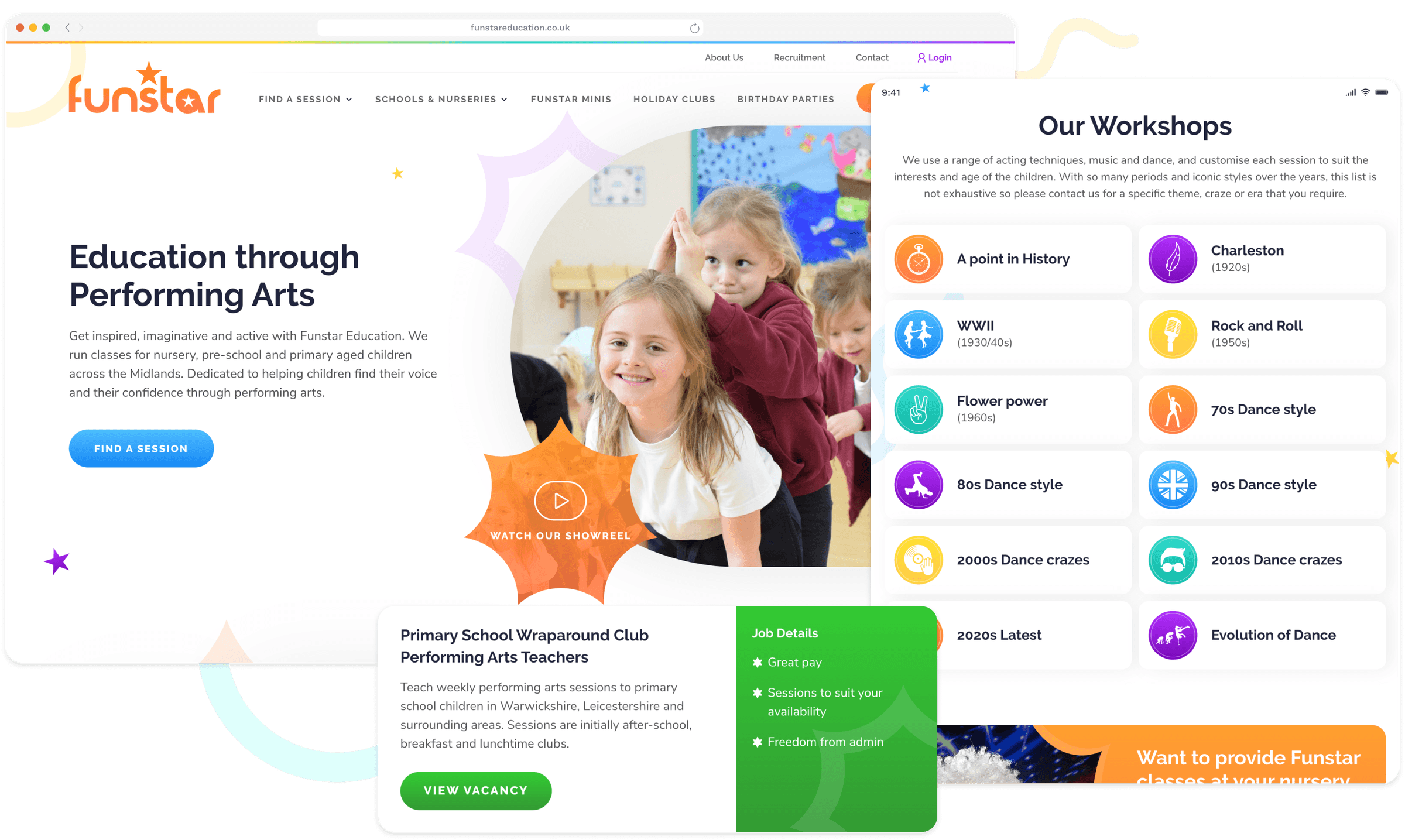 Funstar Website Mockup