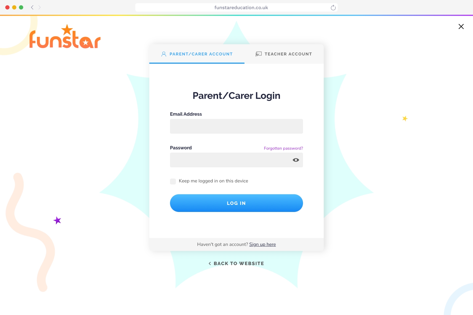 Screenshot of desktop device