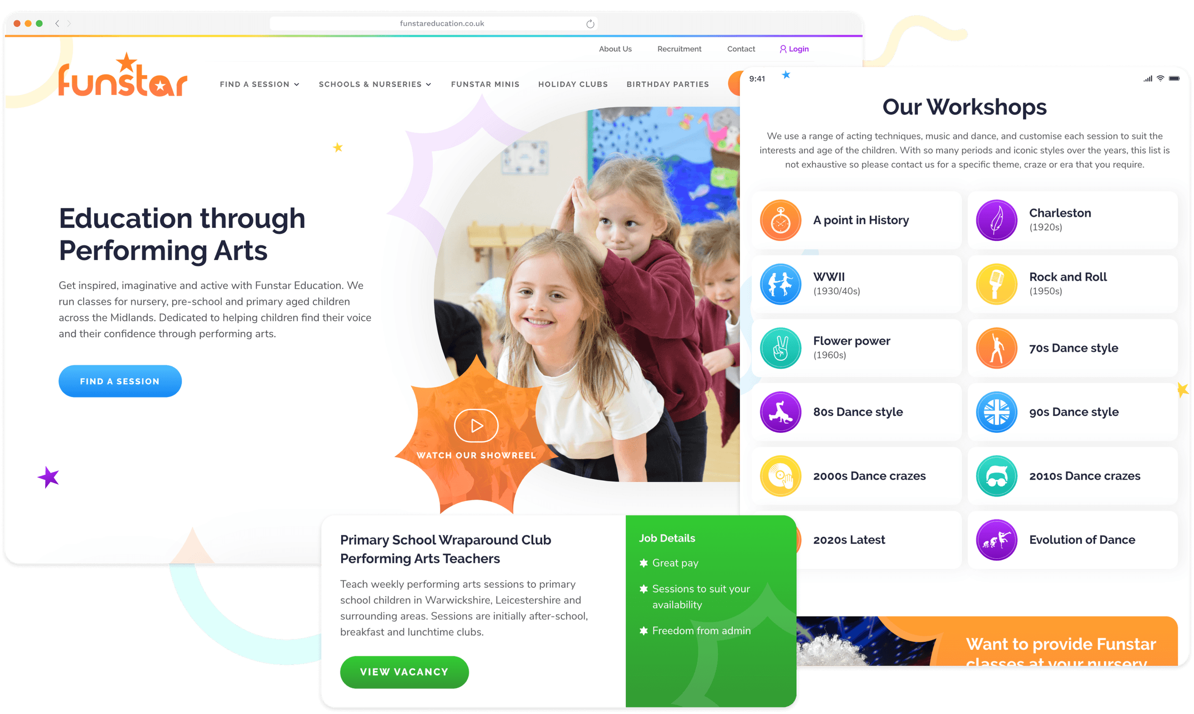 Funstar Website Mockup
