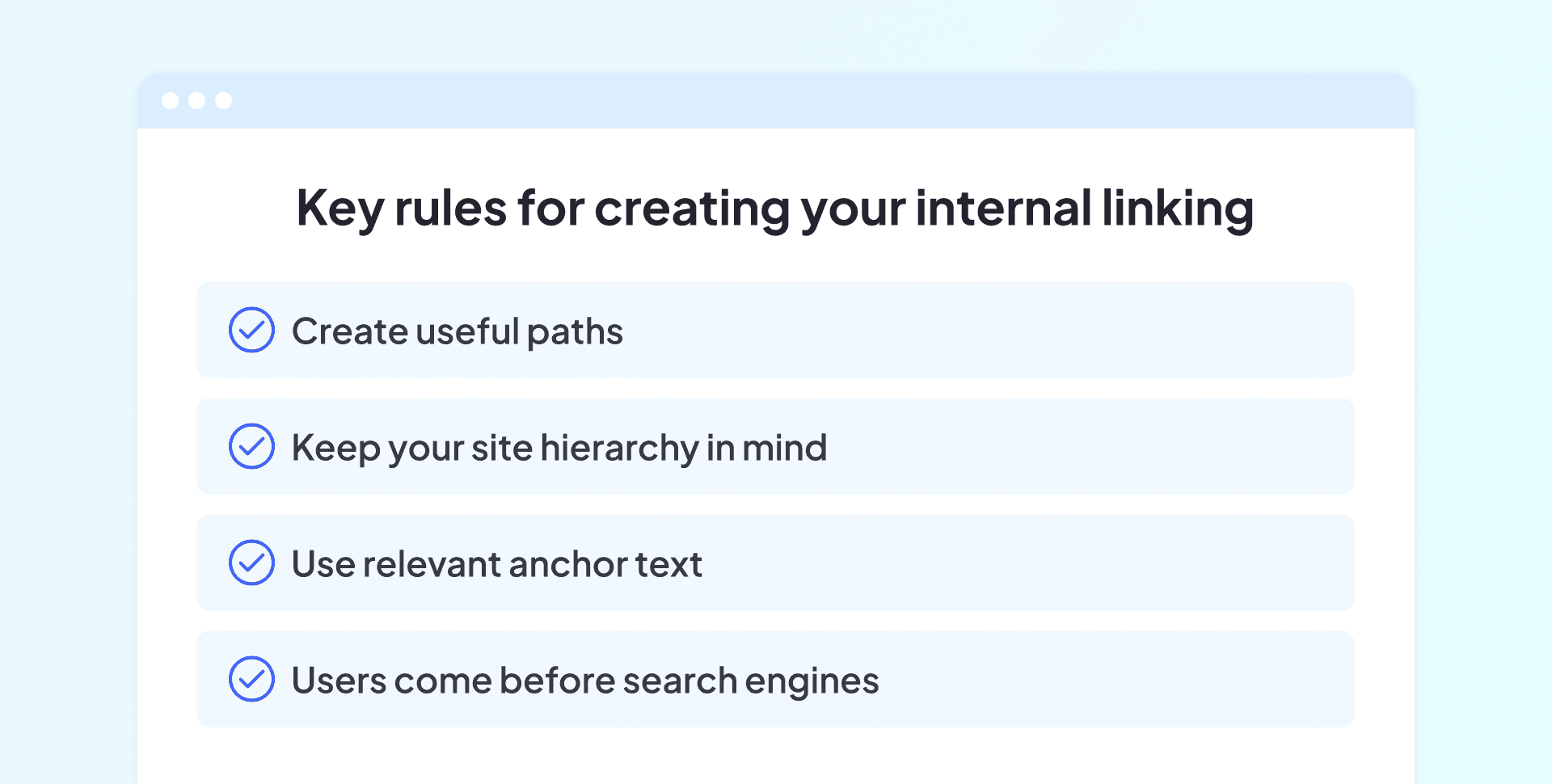 Internal linking key rules