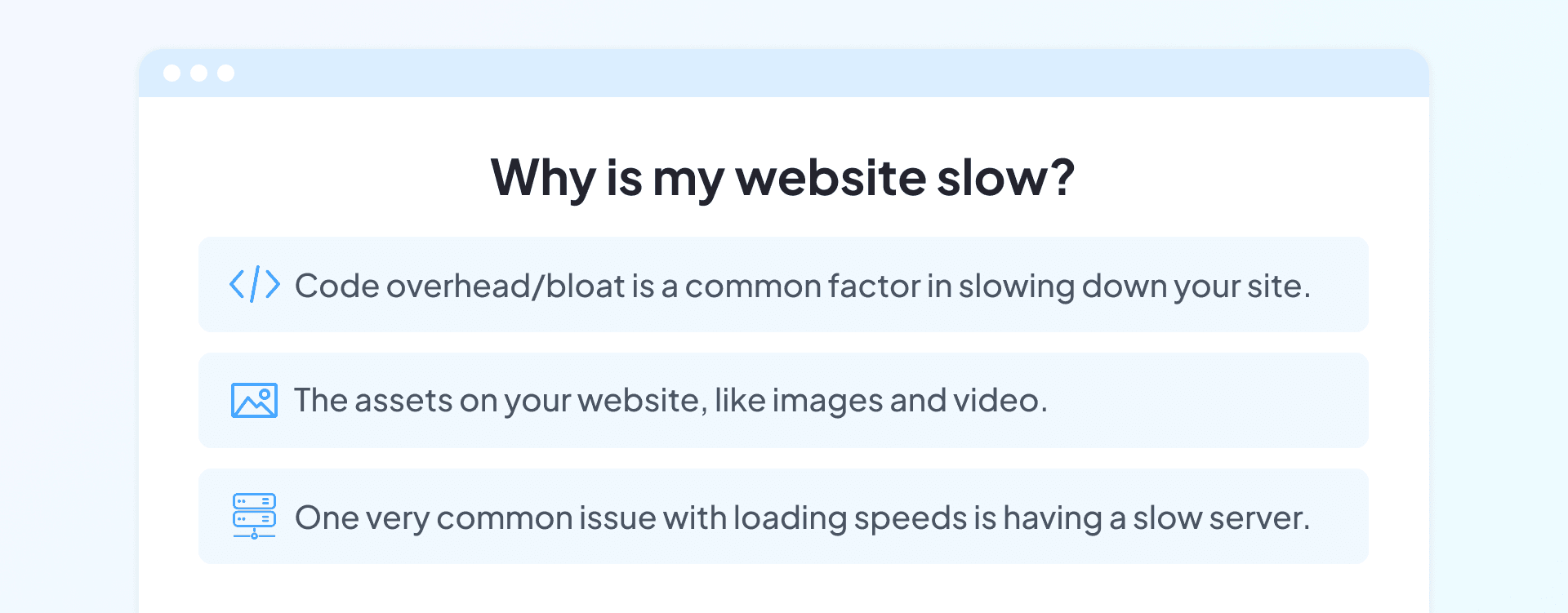 Slow website diagram